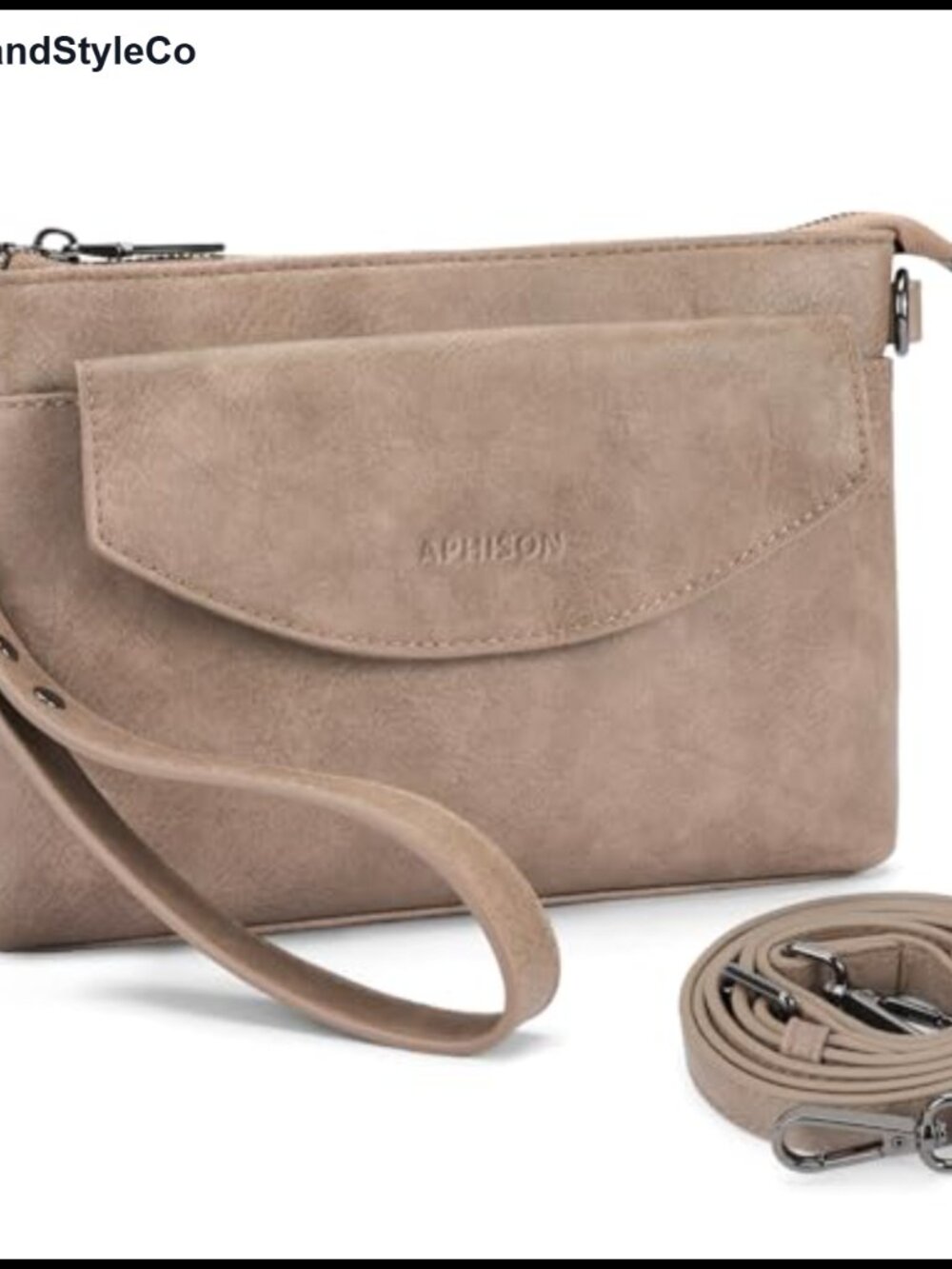 RFID Blocking PU Leather Convertible Wristlet Wallet Crossbody Clutch for Women